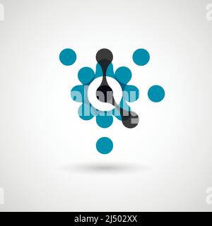 Vector isolated circle logo design template. Abstract dots symbol. Icon round shape. Stock Vector