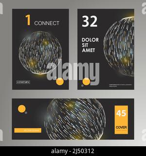 Design sign symbol round shape. Vector set vith cover brochure Stock Vector