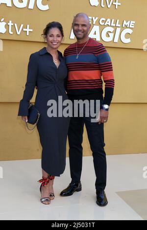 Los Angeles, CA. 14th Apr, 2022. Salli Richardson-Whitfield, Dondre Whitfield at arrivals for THEY CALL ME MAGIC Premiere, Regency Village Theatre, Los Angeles, CA April 14, 2022. Credit: Priscilla Grant/Everett Collection/Alamy Live News Stock Photo