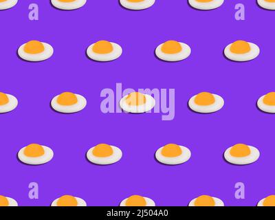 Illustration concept with eggs on purple background Stock Photo