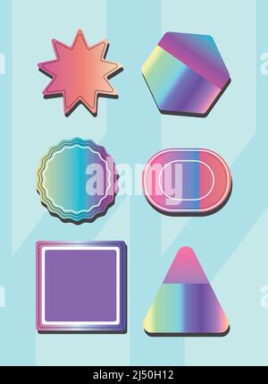 Flat Holographic Stamp Design Stock Vector Image & Art - Alamy