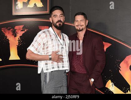 Clayton Cardenas and JD Pardo walking on the red carpet at FX's 