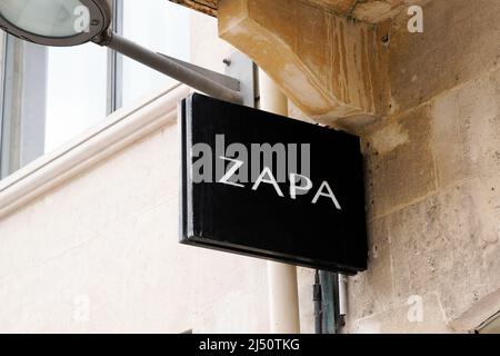 Bordeaux , Aquitaine  France - 03 20 2022 : zapa logo and sign text front facade store fashion brand clothes shop Stock Photo