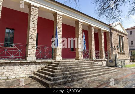 Museum of Kalavritan Holocaust, Kalavryta, Peloponnese, Greece. Stock Photo