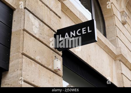Bordeaux , Aquitaine  France - 03 20 2022 : Lancel logo sign shop of luxury perfume and fashion text brand store Stock Photo
