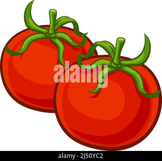 Tomatoes Vegetable Cartoon Food Drawing Stock Vector