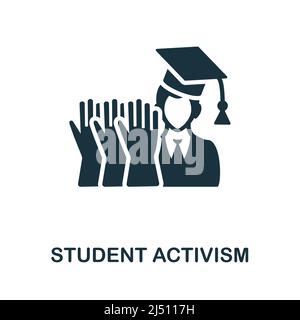 Student Activism icon. Simple element from social activity collection. Creative Student Activism icon for web design, templates, infographics and more Stock Vector