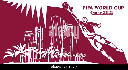 fifa world cup qatar 2022 background banner template vector