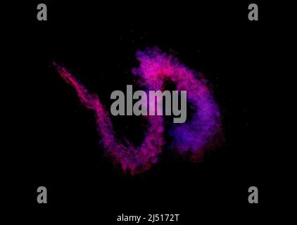 abstract powder over black background - 3D rendering Stock Photo