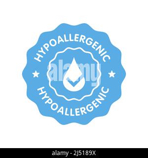 Hypoallergenic tested icon design isolated on white background. Hypoallergenic tested logo label. Vector illustration Stock Vector