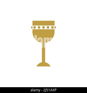 Christian chalice golden icon. Holy Week. Vector illustration, flat design Stock Vector