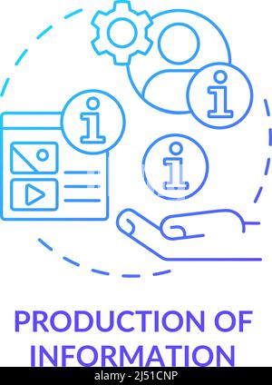 Production of information blue gradient concept icon Stock Vector