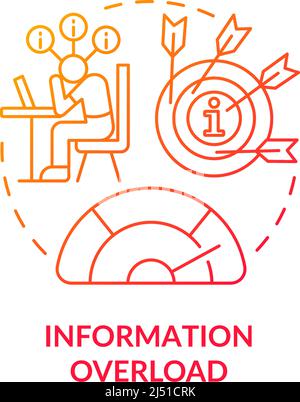 Information overload red gradient concept icon Stock Vector