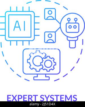 Expert systems blue gradient concept icon Stock Vector