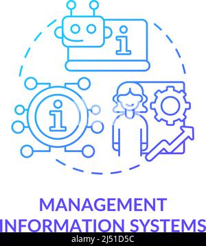 Management information systems blue gradient concept icon Stock Vector