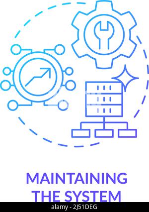 Maintaining system blue gradient concept icon Stock Vector