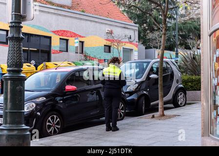 Vigo, pontevedra, spain - december, 17 parking control in Spanish city Stock Photo