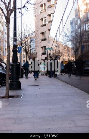 Vigo, pontevedra, spain - december, 17: street of the provisional entrance of the Povisa hospital in Vigo, Spain. Stock Photo