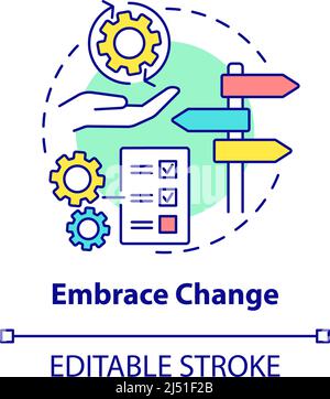 Embrace change concept icon Stock Vector