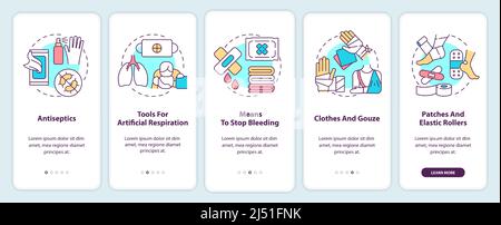 first aid emergency medical onboarding icons set vector Stock Vector ...