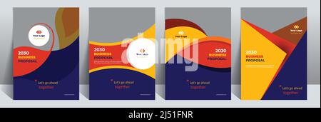 Business Proposal Catalog  Cover Design Template is adept at Multipurpose projects such as annual reports, brochures, flyers, posters, etc. Stock Vector