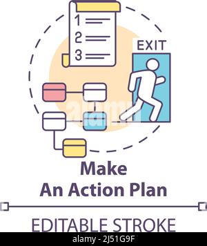 Make action plan concept icon Stock Vector
