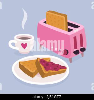 Toaster and toasts Stock Vector