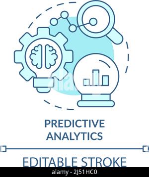 Predictive analytics turquoise concept icon Stock Vector