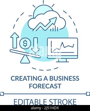 Creating business forecast turquoise concept icon Stock Vector
