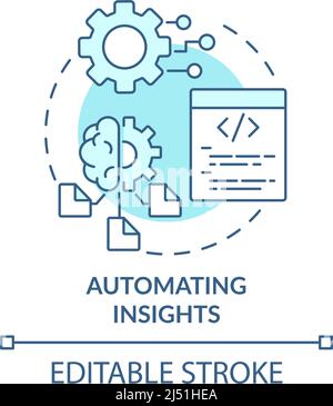 Automating insights turquoise concept icon Stock Vector