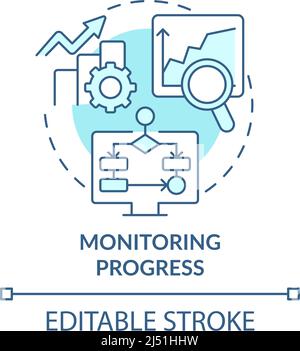 Monitoring progress turquoise concept icon Stock Vector