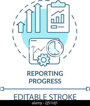 Reporting progress turquoise concept icon Stock Vector
