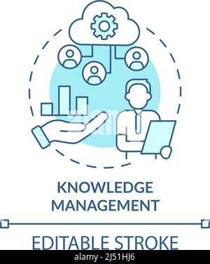 Knowledge management turquoise concept icon Stock Vector