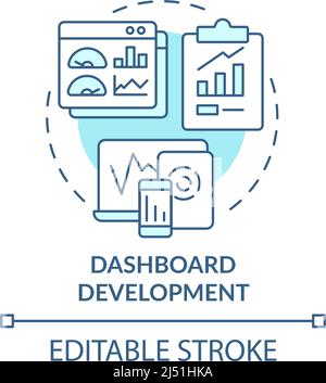 Dashboard development turquoise concept icon Stock Vector