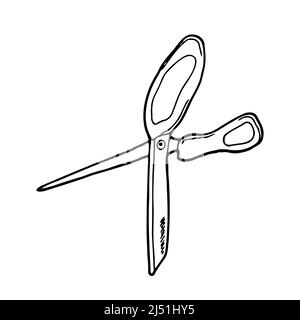 Doodle stationery scissor icon in vector. Hand drawn scissor icon in vector. Stock Vector