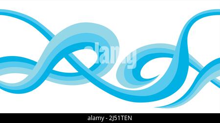 Seamless pattern blue beautiful waves Stock Vector