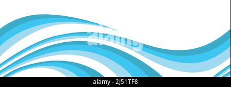 Seamless pattern blue beautiful waves Stock Vector