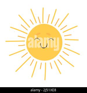 Shining Sun. Smiling smiley face. Stock Vector