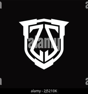 ZZ Logo monogram with shield shape outline design template isolated in ...