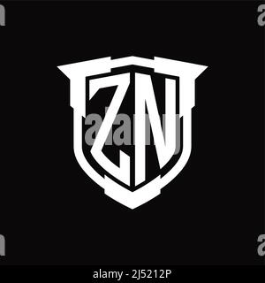 ZN monogram logo with geometric shield icon design inspiration Stock ...