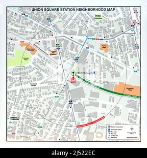 MBTA new schematic map with Green Line Extension GLX at Medford Tufts ...