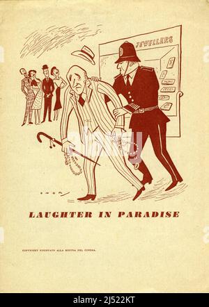 Programme Cover for 12th Venice Film Festival showing ALASTAIR SIM in LAUGHTER IN PARADISE 1951 director MARIO ZAMPI story / screenplay Michael Pertwee and Jack Davies Mario Zampi Productions / Associated British Picture Corporation (ABPC) Stock Photo