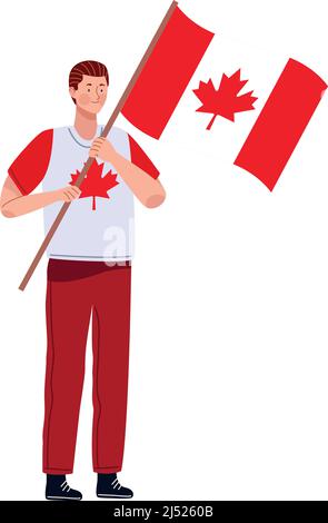 Canadian flag waving man Stock Vector Image & Art - Alamy