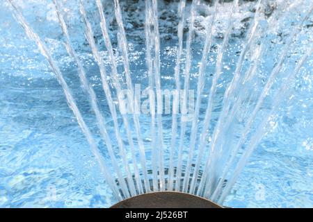 Blue waving, sparkling water in the pool. Abstract background. Graphic resources Stock Photo