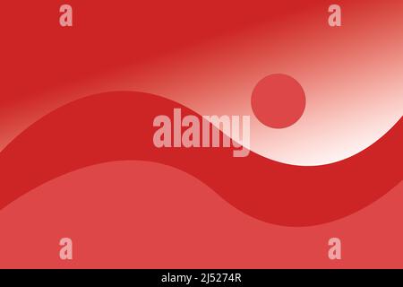 Waves in pink and red colour and circle Stock Photo