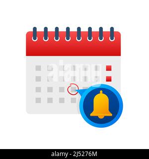 Calendar reminder. Wall calendar. Important, schedule, appointment date. Vector stock illustration. Stock Vector
