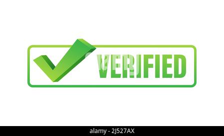 Verified square grunge. Checkmark icon. Vector stock illustration. Stock Vector
