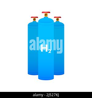 Hydrogen car station, H2 gas. Renewable Eco Energy. Vector stock illustration. Stock Vector