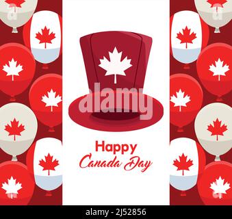 canada day lettering card Stock Vector