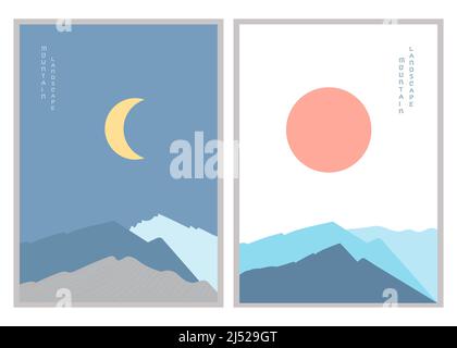 Abstract mountain landscape poster. Vector illustration. Posters Stock Vector
